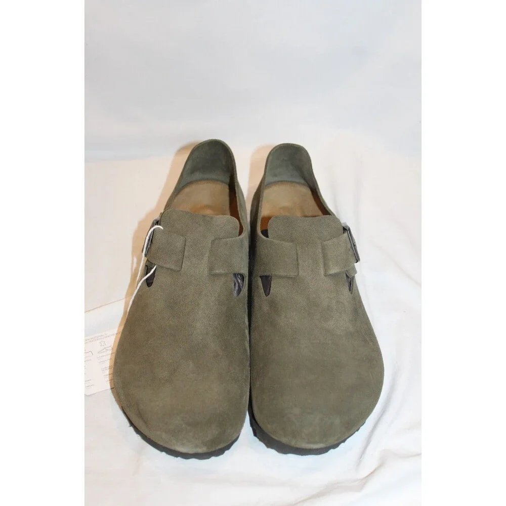 Birkenstock London Men's BS Black Suede Sandals DRIED THYME EU 43 REGULAR‎ US 10